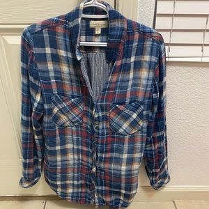 Anthropologie flannel button down tunic